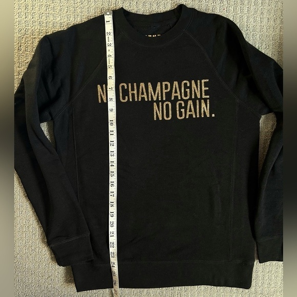 No Champagne No Gain! 🥂🍾 Brunette the  Label Crewneck Sweatshirt - Size S/M - Picture 4 of 5